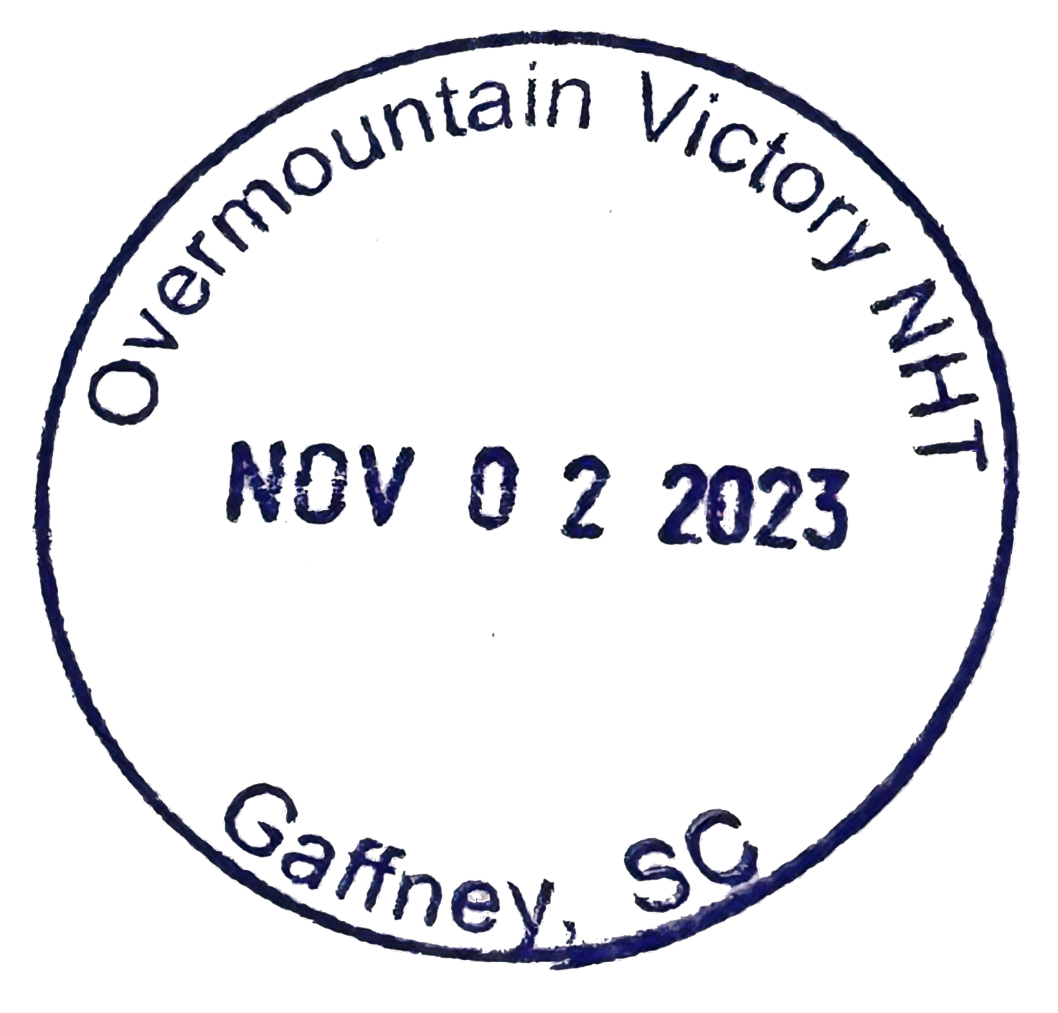 Overmountain Victory NHT Passport Stamp Get Into Gaffney, SC